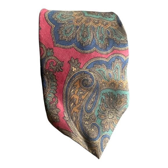 Burberry London Tie Men's Paisley Geometric 100% Silk Equestrian Necktie Career - Picture 7 of 11